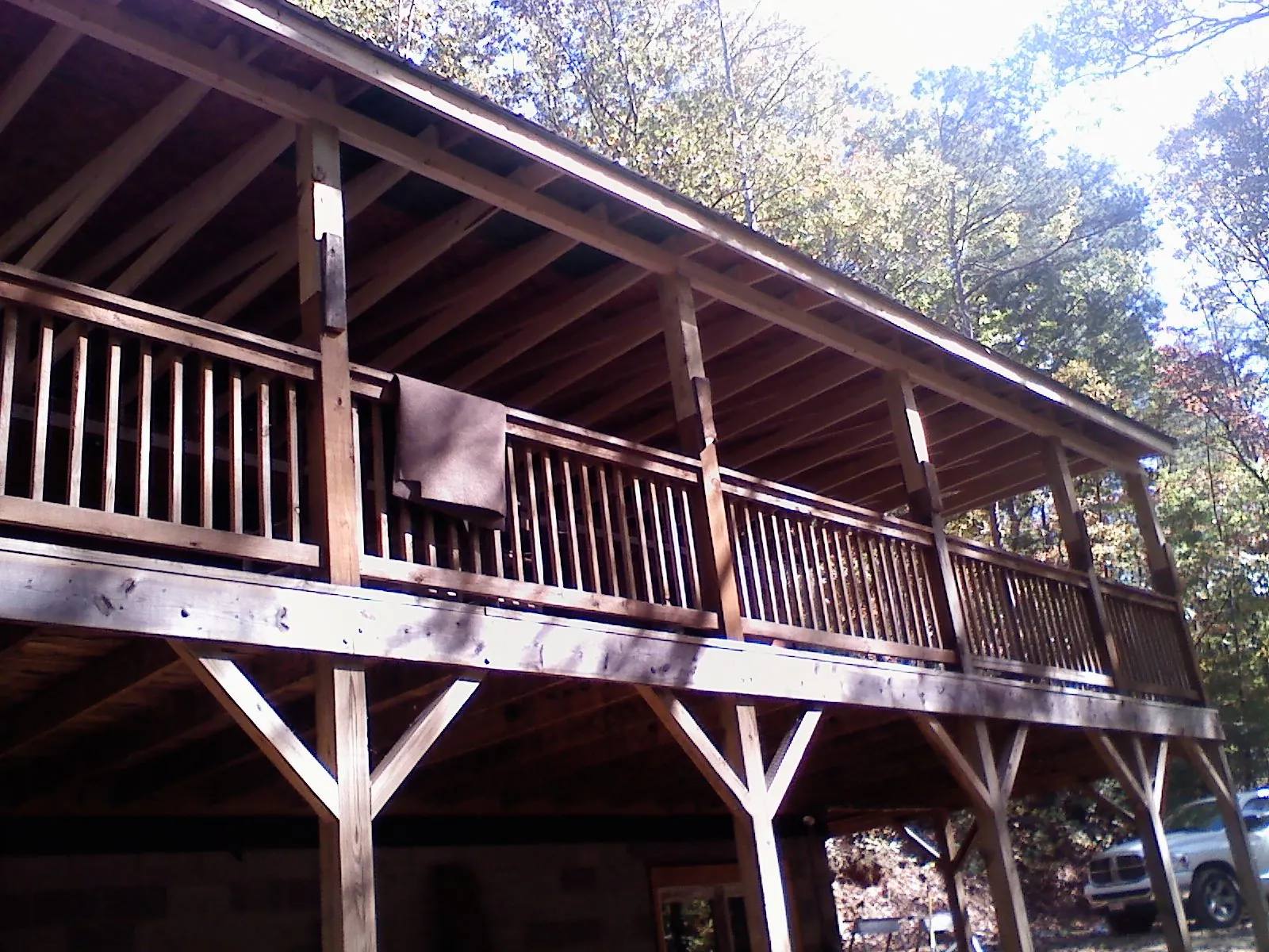 Timber framing under a new elevated porch and deck — Roof Leak Repair in Granite by Roofing Brothers